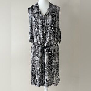Edun NWT Black & White Belted Shirt Dress